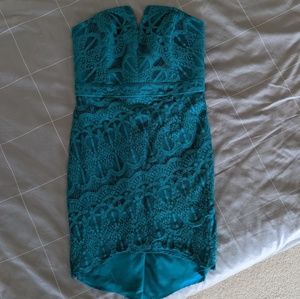 Strapless lace dress